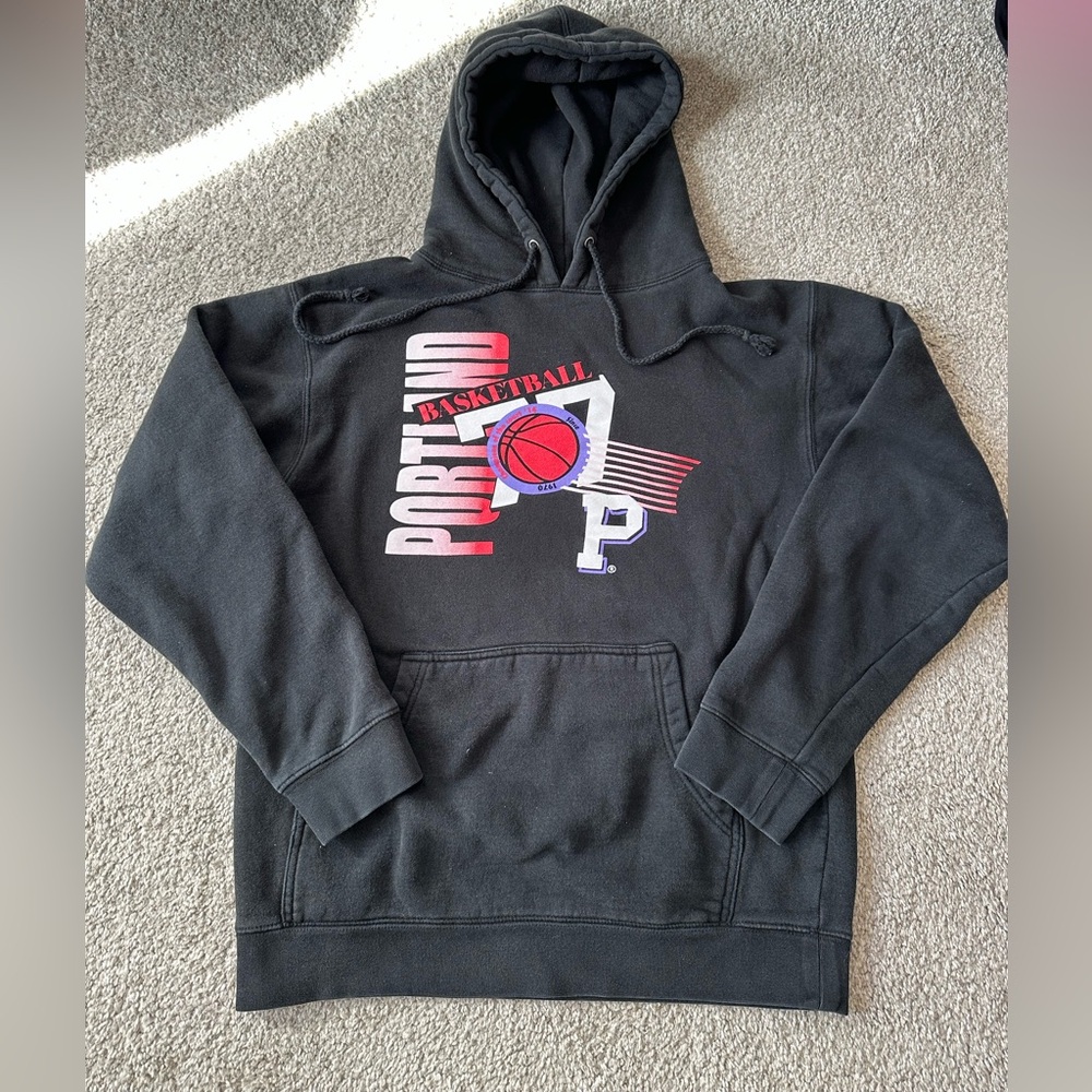 Portland Basketball Black Hoodie - Portland Trail Blazers black size S